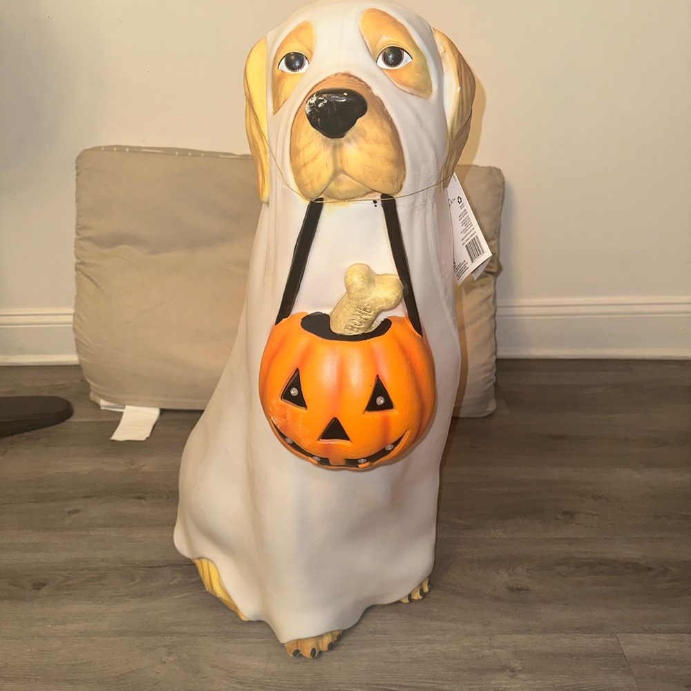 Golden Retriever Halloween Dog Blow Mold Ghost LED Lit 2024 2.5 Ft